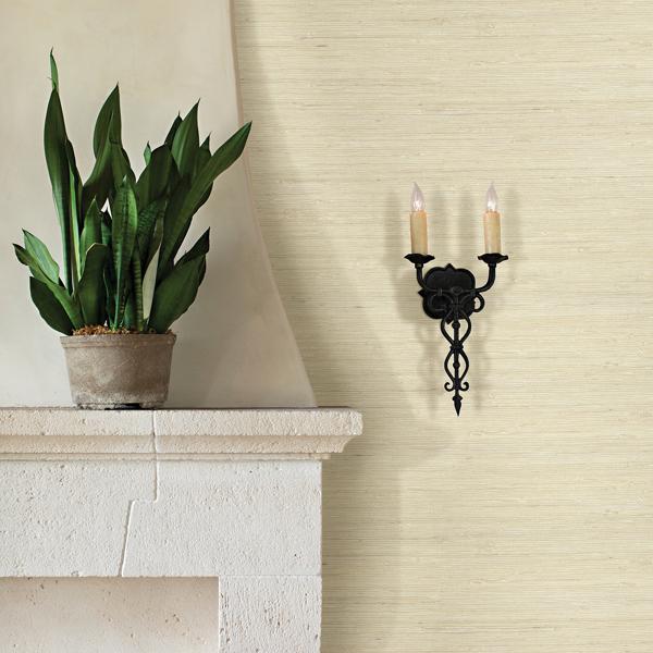 A Street Prints Battan Cream Jute Grasscloth Wallpaper