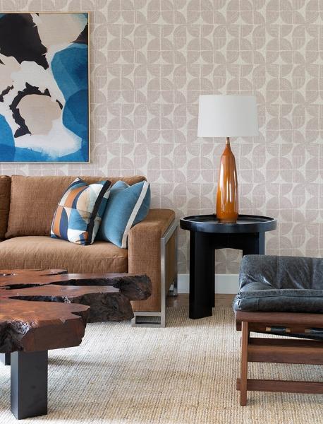 A Street Prints Baxter Bone Semicircle Mosaic Wallpaper