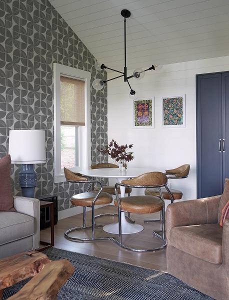 A Street Prints Baxter Charcoal Semicircle Mosaic Wallpaper