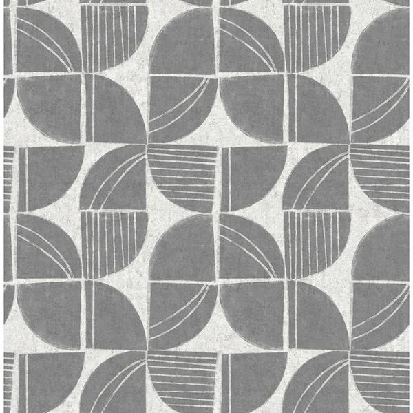 a street prints Baxter Charcoal Semicircle Mosaic Wallpaper