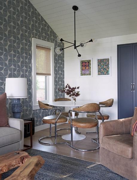 A Street Prints Baxter Denim Semicircle Mosaic Wallpaper