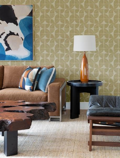 A Street Prints Baxter Honey Semicircle Mosaic Wallpaper