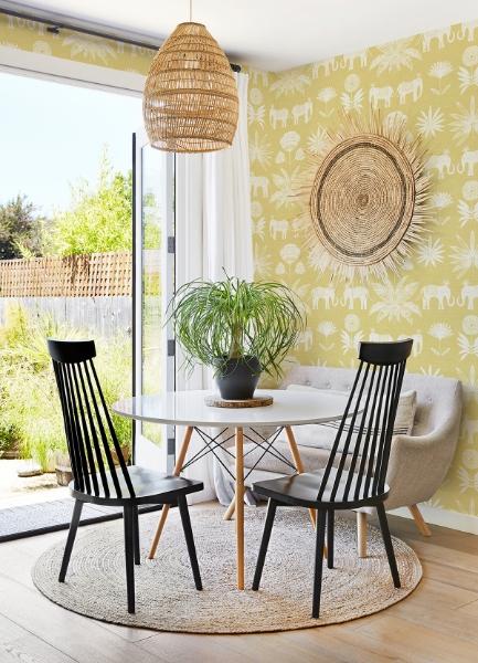 A Street Prints Bazaar Yellow Elephant Oasis Wallpaper