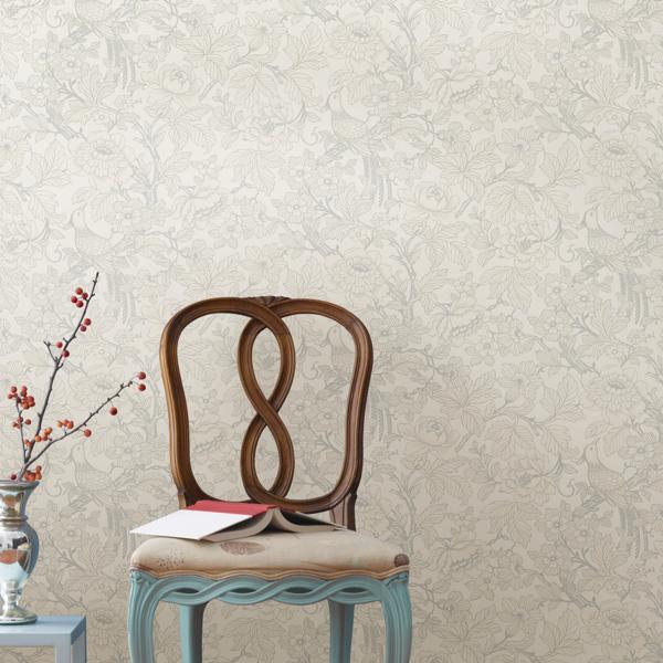 A Street Prints Beaufort Dove Peony Chinoiserie Wallpaper