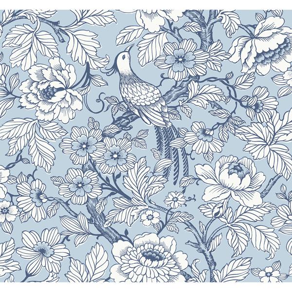 a street prints Beaufort Light Blue Peony Chinoiserie Wallpaper