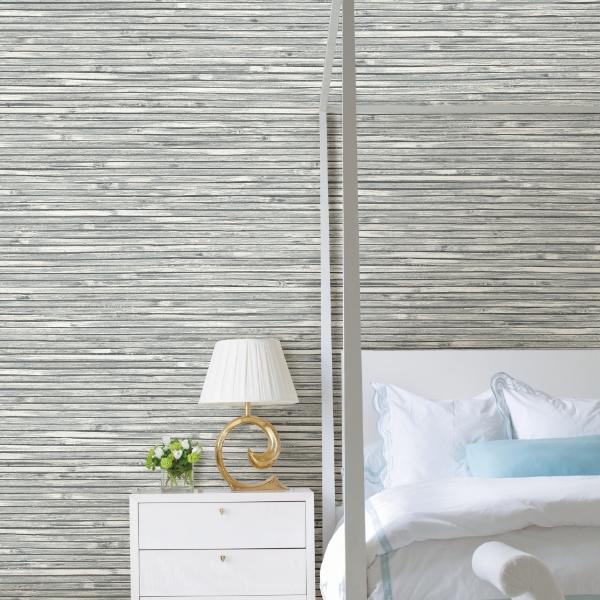 A Street Prints Bellport Dark Grey Wooden Slat Wallpaper