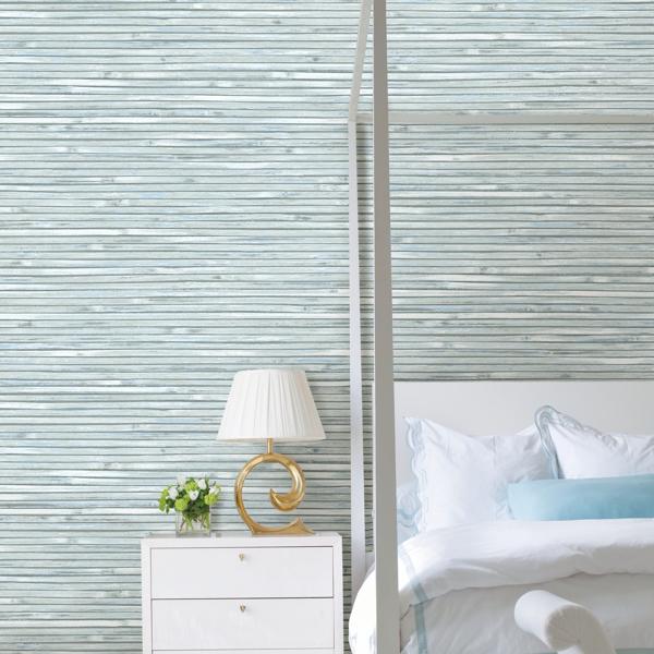 A Street Prints Bellport Sky Blue Wooden Slat Wallpaper