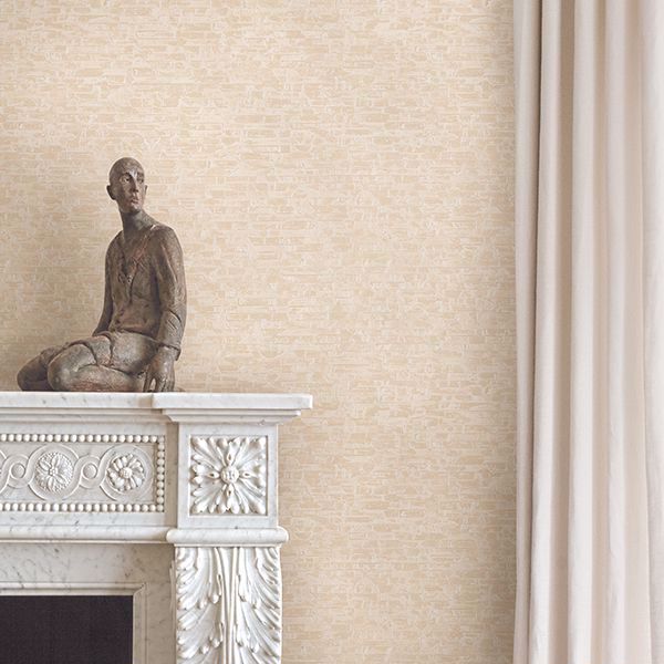 A Street Prints Belvedere Cream Faux Slate Wallpaper