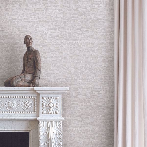 A Street Prints Belvedere Ivory Faux Slate Wallpaper