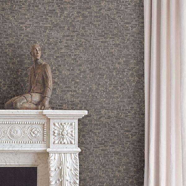 A Street Prints Belvedere Taupe Faux Slate Wallpaper