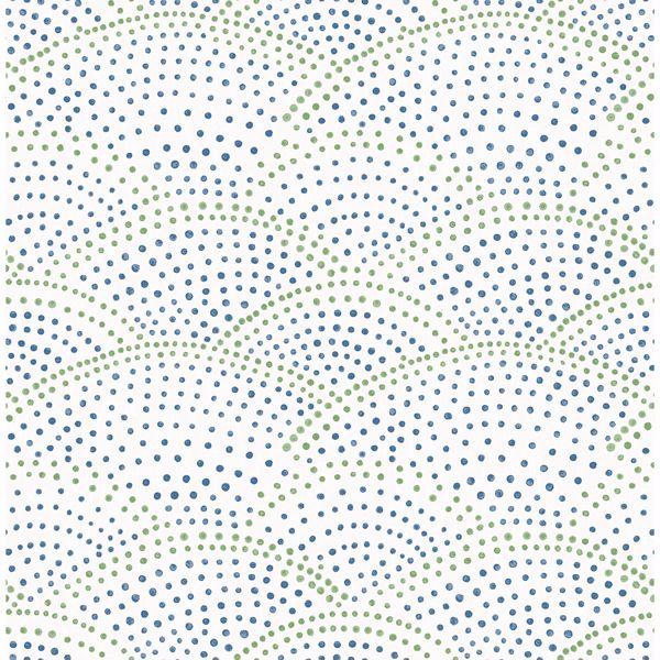a street prints Bennett Blue Dotted Scallop Wallpaper