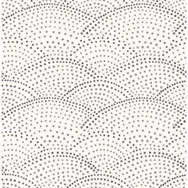 a street prints Bennett Charcoal Dotted Scallop Wallpaper