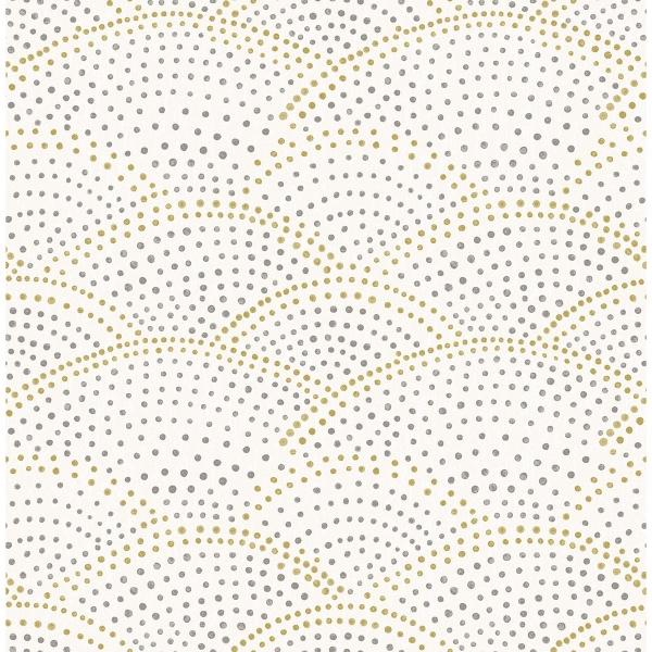 a street prints Bennett Grey Dotted Scallop Wallpaper