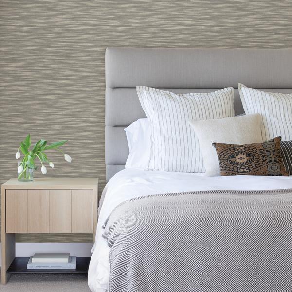 A Street Prints Benson Brown Variegated Stripe Wallpaper