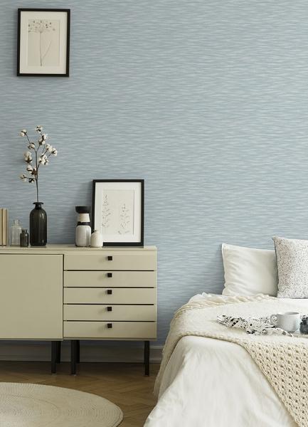 A Street Prints Benson Light Blue Faux Fabric Wallpaper