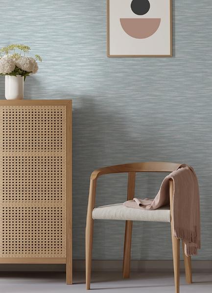 A Street Prints Benson Light Blue Faux Fabric Wallpaper