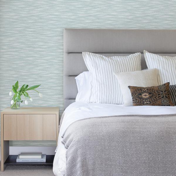 A Street Prints Benson Light Blue Variegated Stripe Wallpaper
