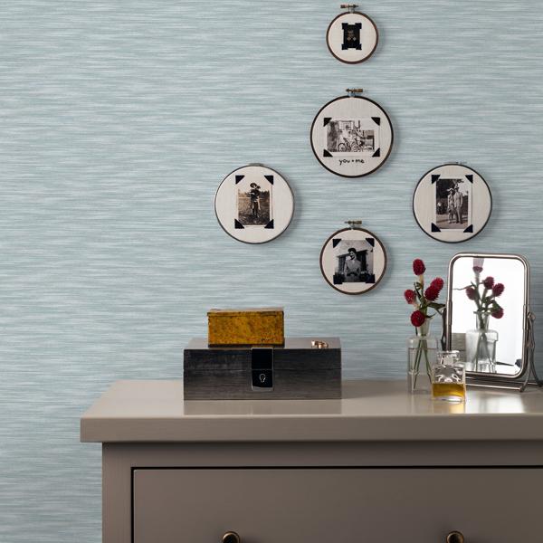 A Street Prints Benson Light Blue Variegated Stripe Wallpaper
