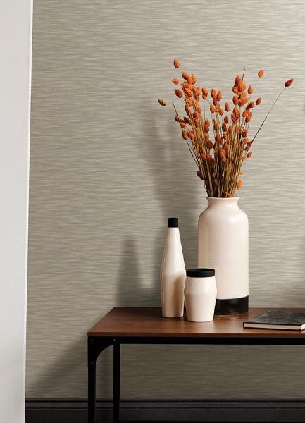 A Street Prints Benson Light Grey Faux Fabric Wallpaper