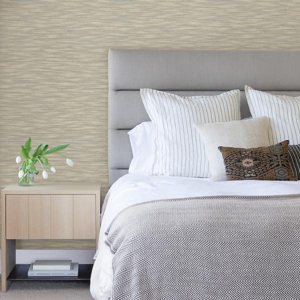 A Street Prints Benson Taupe Variegated Stripe Wallpaper