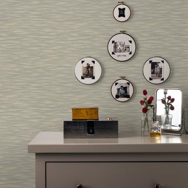 A Street Prints Benson Taupe Variegated Stripe Wallpaper
