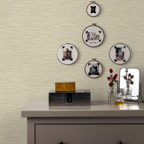 A Street Prints Benson Yellow Variegated Stripe Wallpaper