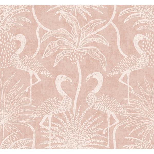a street prints Biscayne Coral Flamingo Beach Wallpaper