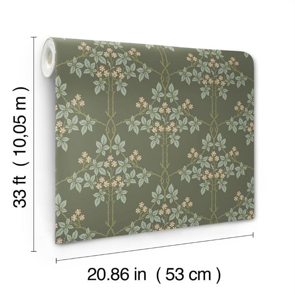 A Street Prints Blackberry Grey Vine Trellis Wallpaper