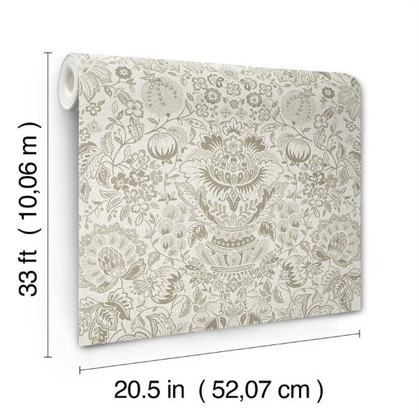 A Street Prints Blanche Neutral Floral Damask Wallpaper
