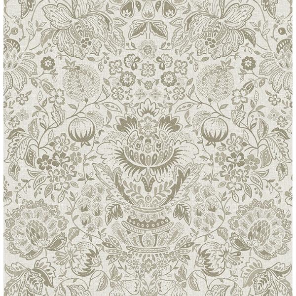 a street prints Blanche Neutral Floral Damask Wallpaper