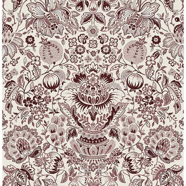 a street prints Blanche Plum Floral Damask Wallpaper