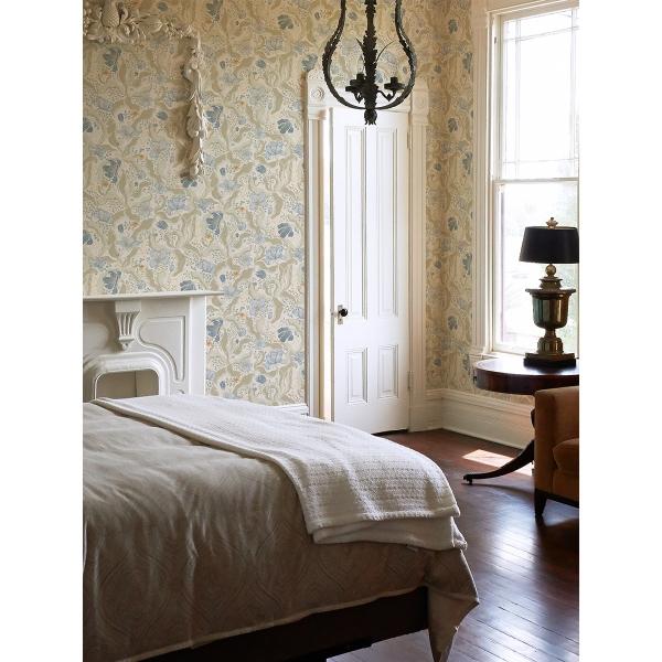 A Street Prints Bodri Light Blue Tulip Garden Wallpaper