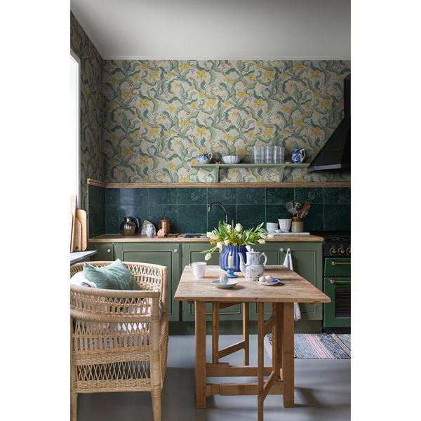 A Street Prints Bodri Yellow Tulip Garden Wallpaper