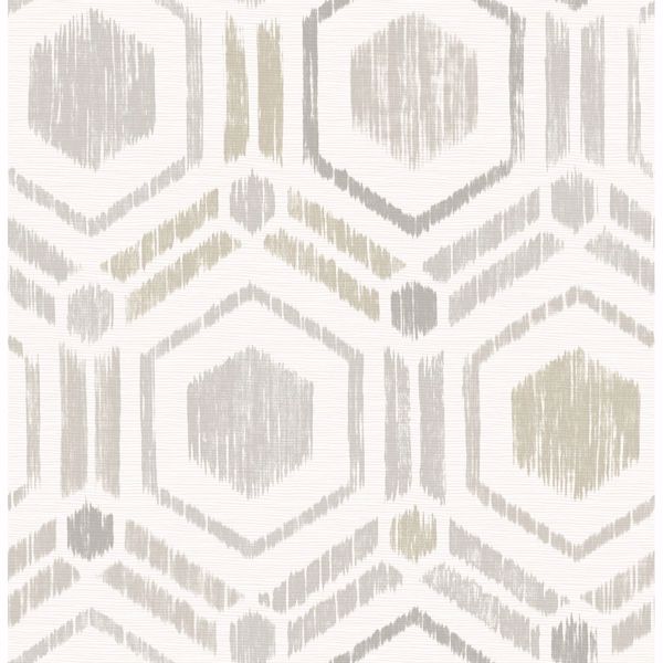 a street prints Borneo Light Grey Geometric Grasscloth Wallpaper