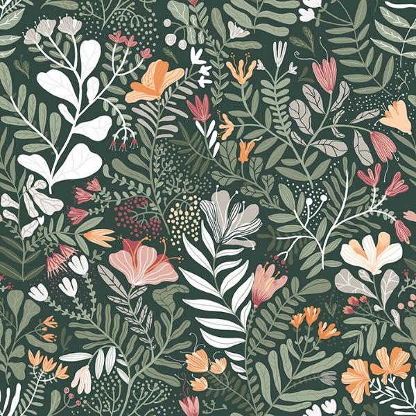 a street prints Brittsommar Evergreen Woodland Floral Wallpaper