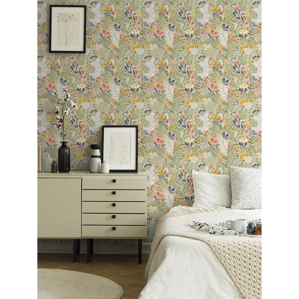 A Street Prints Brittsommar Green Woodland Floral Wallpaper