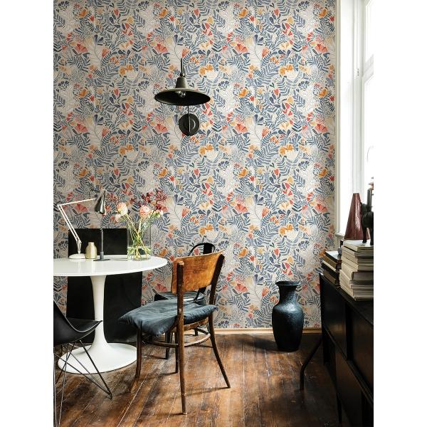 A Street Prints Brittsommar Light Blue Woodland Floral Wallpaper