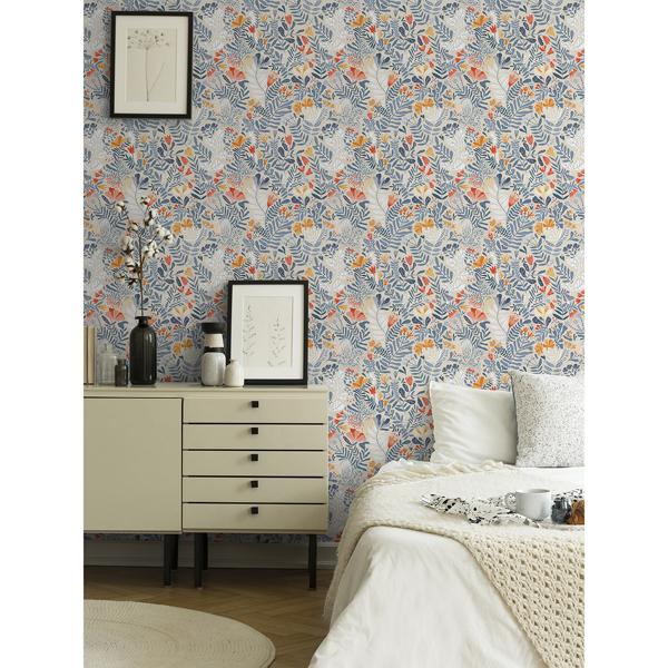 A Street Prints Brittsommar Light Blue Woodland Floral Wallpaper
