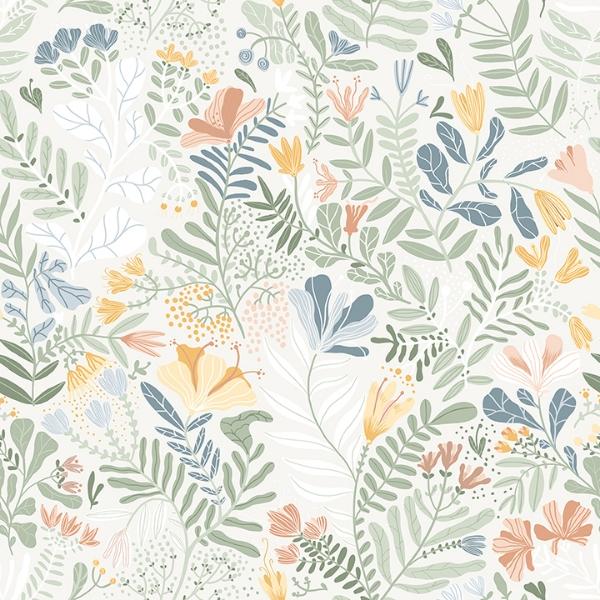 a street prints Brittsommar Seafoam Woodland Floral Wallpaper