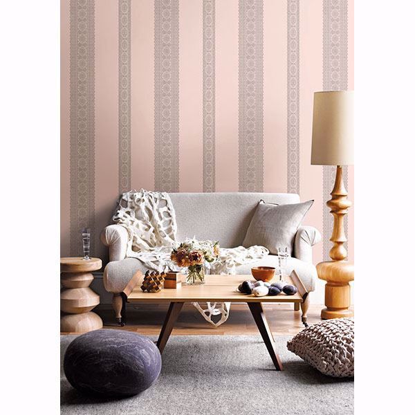 A Street Prints Brynn Grey Paisley Stripe Wallpaper