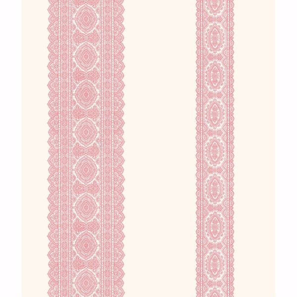 a street prints Brynn Pink Paisley Stripe Wallpaper