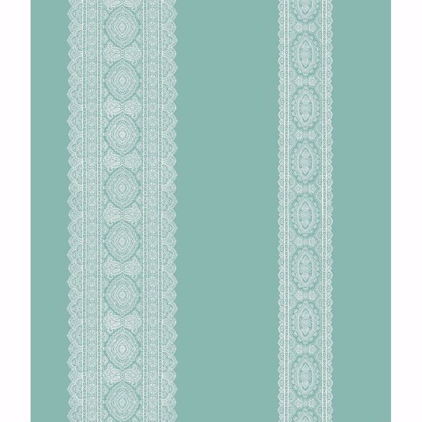 a street prints Brynn Turquoise Paisley Stripe Wallpaper