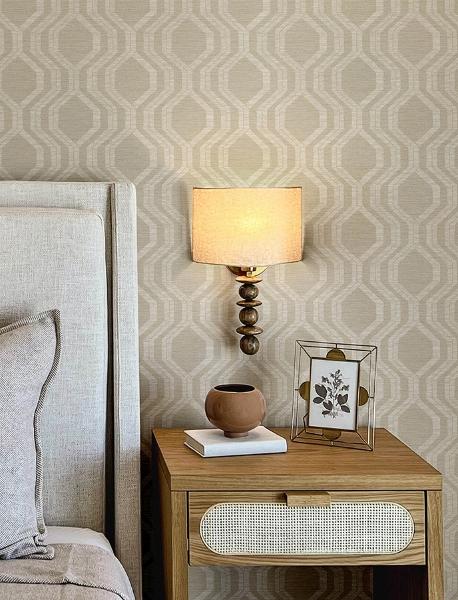 A Street Prints Burton Neutral Modern Ogee Wallpaper