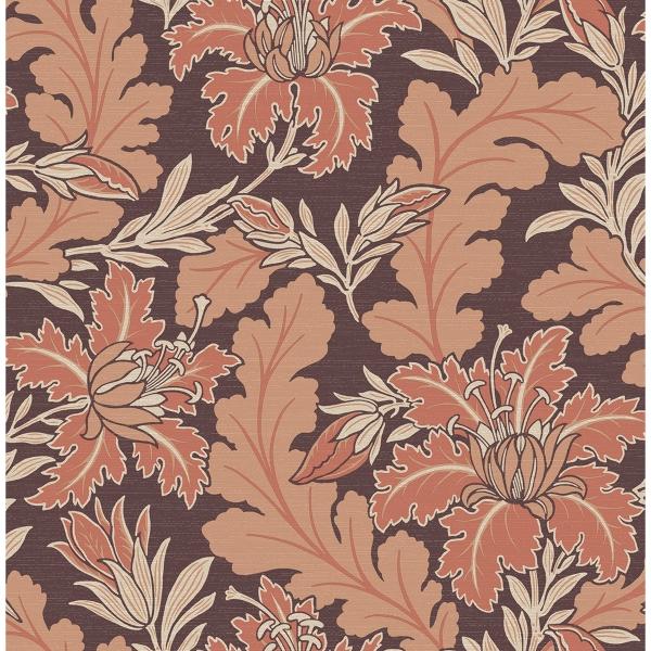 a street prints Butterfield Burgundy Floral Wallpaper