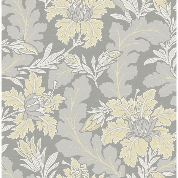 a street prints Butterfield Light Grey Floral Wallpaper