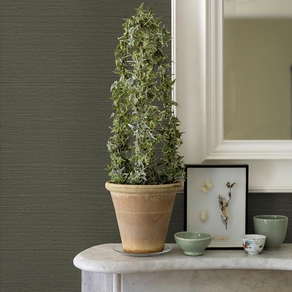 A Street Prints Caihon Green Sisal Grasscloth Wallpaper