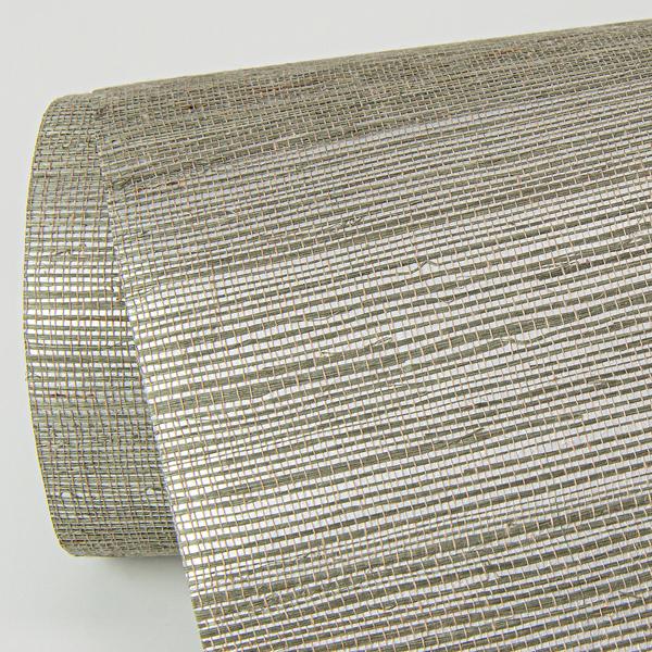 A Street Prints Caihon Silver Sisal Grasscloth Wallpaper