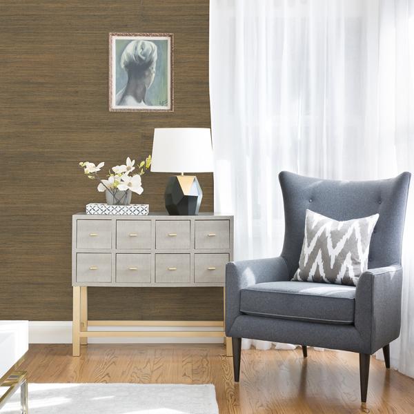 A Street Prints Caihon Slate Sisal Grasscloth Wallpaper