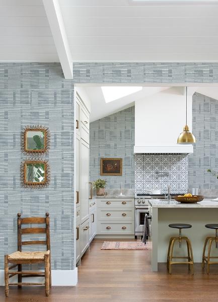 A Street Prints Callaway Denim Woven Stripes Wallpaper