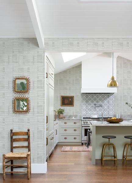 A Street Prints Callaway Grey Woven Stripes Wallpaper